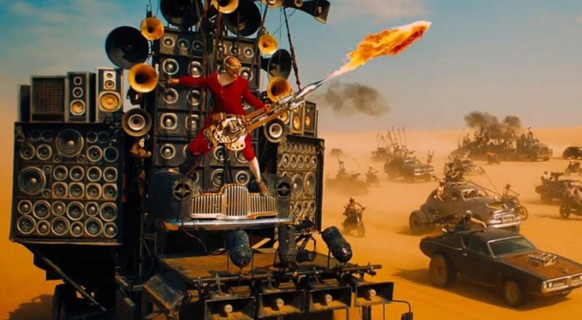 The rolling rock concert Doof Wagon from Mad Max: Fury Road